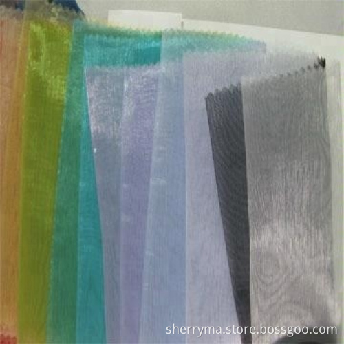 Newest design 30dx30d polyester two tone organza fabric plain woven fabric for dress